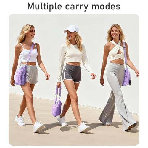 WOOMADA Water Bottle Holder RFID Crossbody Bag for Women, Ideal for Walking, Hiking, Cycling（lavender） - Thumbnail 6
