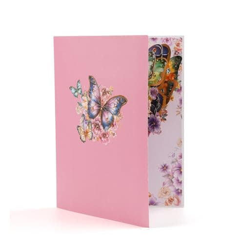 mountova Butterflies Pop Up Card, Butterfly Flower Card Greeting Card Get Well Cards Thinking of You Card Gift for Birthday, anniversary, Valentines Day, Mother's Day - Thumbnail 6