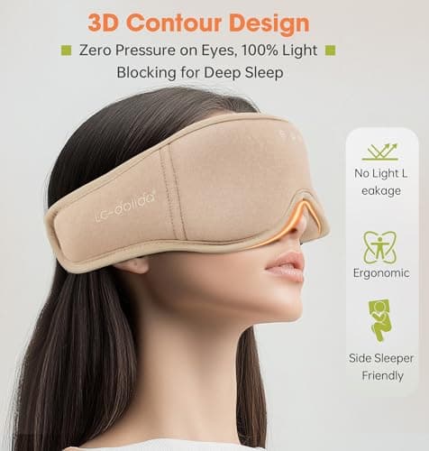 Sleep Mask with Headphones Bluetooth 5.4，LC-dolida 2025 New 3D Bluetooth Sleep Mask Headphones with Soft Bamboo Cotton for Side Sleepers Women Men, Sustainable Luxury for Better Sleep - Thumbnail 3