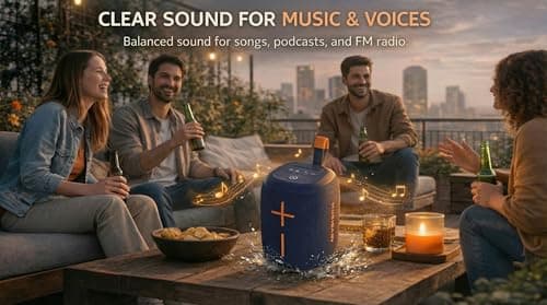 Musibaby Bluetooth Speaker,Portable Bluetooth Speaker,Speakers Bluetooth Wireless with 20W Sound,IPX5 Waterproof,25H Playtime,Stereo Pairing,Carry Loop for Indoor Outdoor Use, M73(Blue) - Thumbnail 6