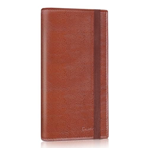CASMONAL Checkbook Covers for Personal Checkbook Holder RFID Blocking Premium Leather Checkbook Cover for Duplicate Checks - Image 1