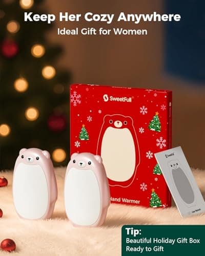 SWEETFULL Hand Warmers Rechargeable, 2-in-1 Magnetic Bear Electric - Pink - Thumbnail 6