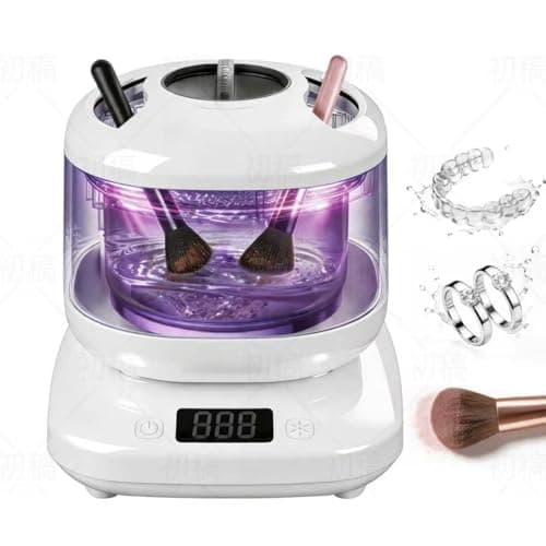 Ultrasonic Jewelry Cleaner with Detachable Tank, Makeup Brush Cleaner Machine Professional for Rings, Necklaces, 4 Modes with U-V, Portable Quiet, IPX7 Waterproof – Also Ideal for Retainers & Dentures