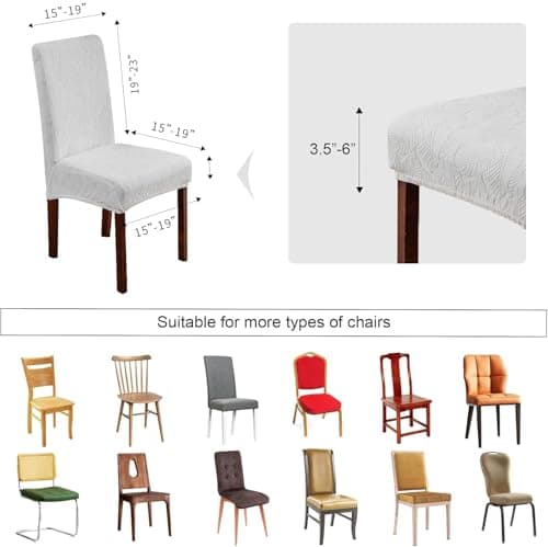 YUEANG Waterproof Dining Chair Covers, Chair Covers for Dining Room Stretch Parsons Chair Slipcover, for Dining Room Kitchen Chair Protector Cover, Removable, Washable - Thumbnail 6