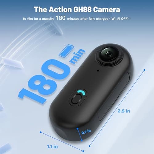 Meoilkolnm Mini Wearable Body Worn Action Camera, FHD 1080P, Thumb Size, Hands Free Recording with Premium Portable Camcorder Mount Anywhere for Security, Work, Guard, Travel, 128GB, Black - Thumbnail 3