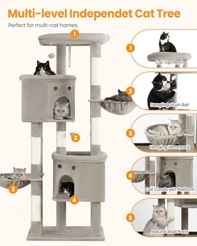 84 Inch XXL Cat Tree, Extra Tall Giant Cat Tower for Indoor Large Adult - Thumbnail 5