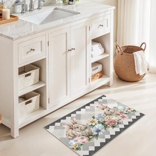 cotiled Area Rug for Living Room, Washable Non-Slip Large Area Rug, Indoor Floor Carpet Low Pile Soft Boho Farmhouse Rug for Bedroom Dining Room Grey 2x3 - Thumbnail 4