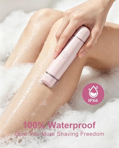 Bikini Trimmer for Women, 2-in-1 Electric Razor & Pubic Hair Trimmer, IPX6 Waterproof Bikini Shaver with 0.1-4 mm Combs, USB Charge, Painless Electric Shaver for Women Legs Underarms Face (Coral) - Thumbnail 6