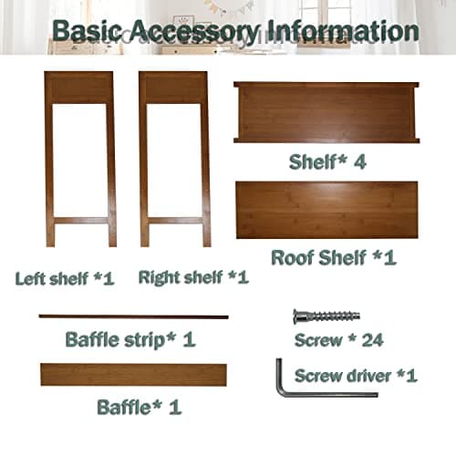 latifolia Bamboo Shoe Rack, 5-Tier Shoe Rack Organizer for Entryway, Living Room(Nature, 31.4''L) - Thumbnail 6