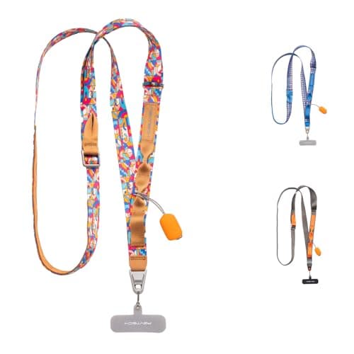 PGYTECH LinkGo Crossbody Phone Lanyard with Lens Cloth, Anti-Slip Shoulder and Quick Release Bead for iPhone & Android Cell Phones, Adjustable Webbing-Modern Art Phone Strap for Travel and Outdoor