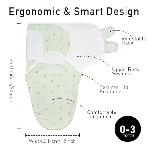 GLLQUEN BABY Swaddles 0-3 Months, 3-Pack Baby Swaddles for Newborn,Baby Girls, Boys Infant Sleep Sack, Easy Swaddling Wrap, Soft & Snug Newborn Sleep Sack, Nursery Swaddle Blankets Essentials - Thumbnail 5