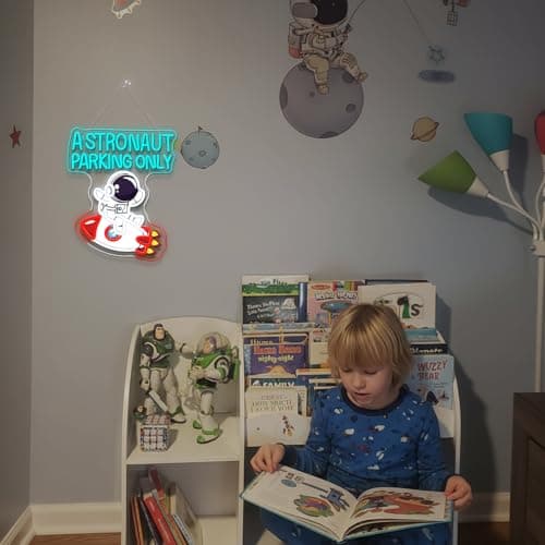 Astronauts Neon Sign Rocket Neon Signs Space LED Lights Wall Decor Astronaut LED Light for Game Room Man Cave Bedroom Kids Room Decoration Great Gift for Astronomy Lovers - Thumbnail 3