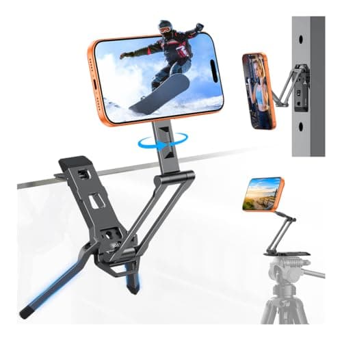OMOTON TP06 [Equipped Lanyard] for MagSafe Tripod Hook with Magnet Back & Arca-Swiss Base, 360°Rotating with 1/4" Screw, Magnetic Phone Tripod for iPhone 17/16 Pro Max Air Fits Vlog, Travel, Gym - Image 1