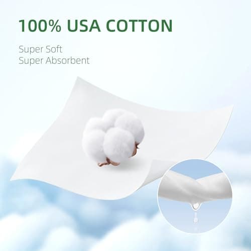 Dorahoney 100% USA Cotton Baby Wipes for Sensitive Skin, 99% Purified Water Unscented Wet Wipes, Hypoallergenic & Plastic-Free, 768 Count (12 Flip-Top Packs of 64) - Thumbnail 2