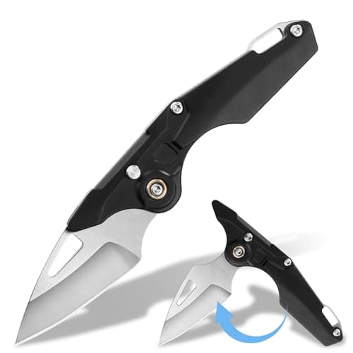 Pocket Knife:1.98" Mini Folding Knife for Men Women, EDC Knives with Button Lock, 5CR15 Blade & Aluminum Handle with Pocket Clip – 3 Modes (Folded/Dagger Shape/Full-Open), Perfect for Gifting 270 - Image 1