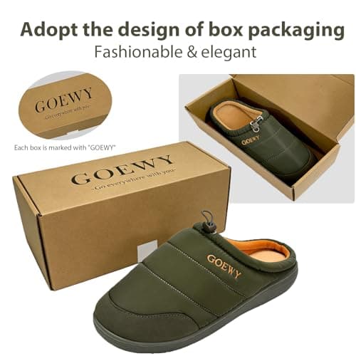 GOEWY Two-Tone Mens Slippers,Indoor and Outdoor House Shoes with Memory Foam,Anti-Slip Bedroom Slippers as Gifts for Mens Him Dad Husband boyfriend - Thumbnail 6