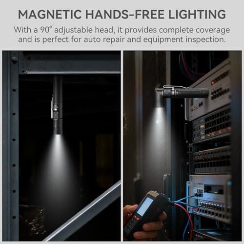 TUNENGE T05 EDC Tactical Flashlight Rechargeable, 1500 High Lumen 90 Degree Work Light with Magnet, 6 Mode Super Bright Small LED Flashlight for Work Maintenance, Outdoor, and Emergency Situations - Thumbnail 3