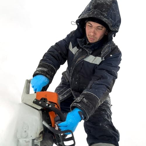 KAYGO Waterproof Thermal Work Gloves, Double Latex Coated, Good Grip and Dexterity, Insulated Liner Warm for Freezer Storage Cold Weather Fishing Winter Outdoor Jobs, KG145W (Blue, L) - Thumbnail 6