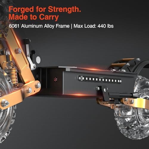 LEOOUT T85 6000W Dual Motor Electric Scooter for Adults, 53 MPH High Performance Off-Road E Scooter with Seat, Up to 59 Miles Long Range, 11” All-Terrain Tires, Hydraulic Disc Brakes - Thumbnail 6