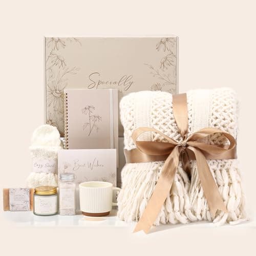 Cozy Self Care Gifts for Women, Spa Care Package Relaxation Thinking of You Gifts for Women, Unique Birthday Get Well Gift Baskets for Her Mom Best Friends Girls - Image 1