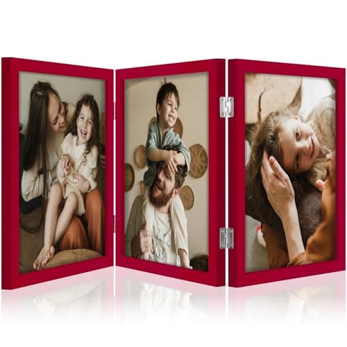 decorUhome Red Triple 8x10 Picture Frame Vertical, MDRD08