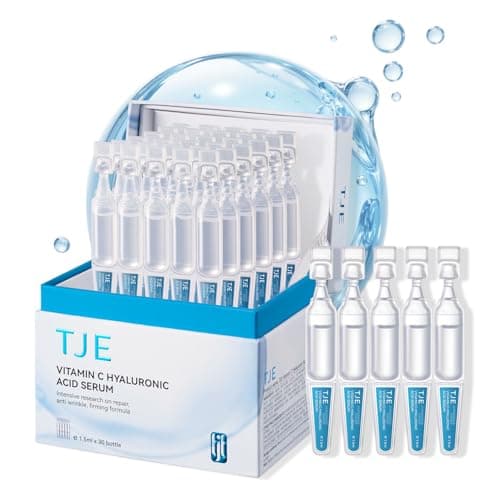 5% VC Hyaluronic Acid Serum for Face| 8-Tier Hyaluronic Acid for 72-Hour Moisture Lock | Anti-Aging, Firming & Brightening | Ceramide-Infused for Sensitive Skin Soothing -30pcs