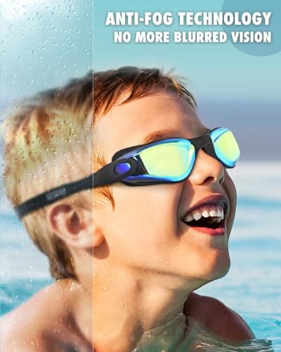 Aegend Swim Goggles for Kids Youth 3-14 Anti-Fog Anti-UV Comfort Fit Goggles for Swimming - Thumbnail 3