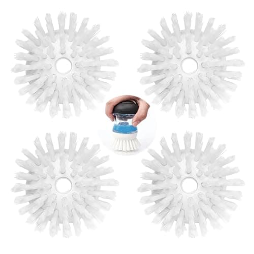 MiUWUU 4 Pack Brush Refills for OXO Dish Brush Refill B, Brush Head Replacement OXO Dish Brush Replacement Head（White Round）