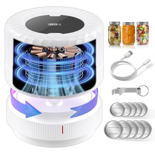 SelePow VP06+ Mason Jar Vacuum Sealer, Electric Vacuum Sealer for Jars with Wide and Regular Mouth Mason Lids, Cordless Handheld Jar Vaccum Sealer for Food Storage, Ideal Present for Mom, Wife, White - Image 1