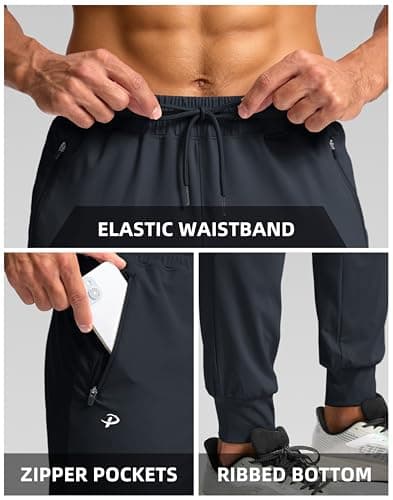 Pudolla Mens Jogger Pants Mens Sweatpants with Pockets Workout Pants for Men Athletic Pants Men Runing Pants(Dark Grey S) - Thumbnail 4