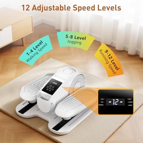 STYNGT Under Desk Elliptical Exercise Machine, Elliptical Leg Exerciser as Seen on TV, 12 Speeds Leg Exerciser While Sitting for Seniors, Electric Seated Foot Pedal Exerciser for Home Gift for Women - Thumbnail 5