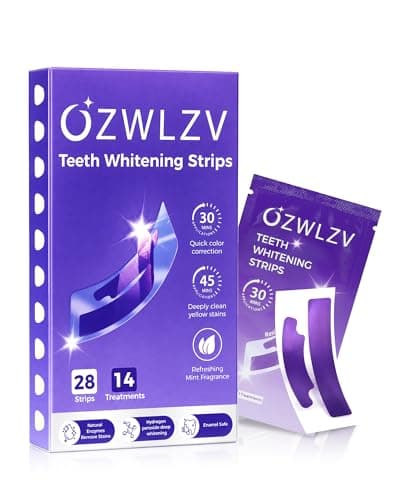 Teeth Whitening Strips, Purple Whitening Strips, Purple Color-Correcting Technology, Deep Stains Removal, Enamel Safe & Low-Sensitivity, Mint Flavor for a Brighter Smile, 28 Strips (14 Treatments) - Image 1