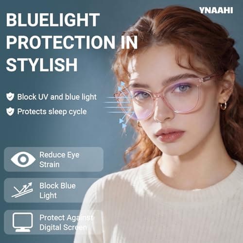 Ynaahi Blue Light Glasses for Men Women, Blue Light Blocker, 99% UV Protection. Ideal for Computer Use, Gaming, Reading. - Thumbnail 2