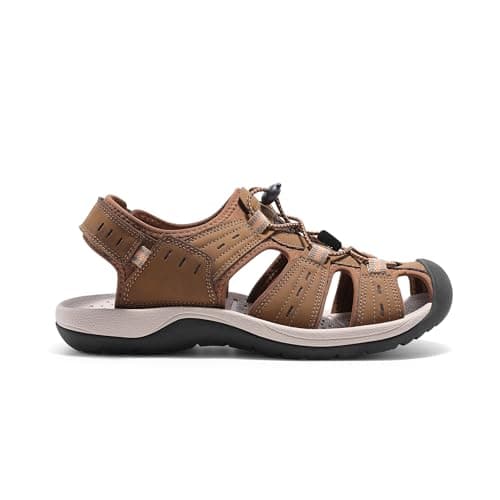 DREAM PAIRS Men's Support Sandals Outdoor Hiking Sandals Closed Toe Athletic Lightweight Walking Comfortable Sandals Water Shoes,Size 6,Brown,DMUMST2503 - Thumbnail 2
