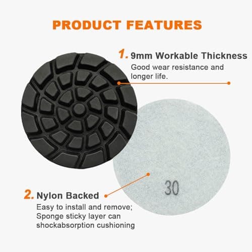 Diamond Concrete Polishing Pads - BRSCHNITT 6pcs 4 inch Grit#30 Resin Bond Renew Pads Beton Floor Renew Reparing Disk - Thumbnail 6
