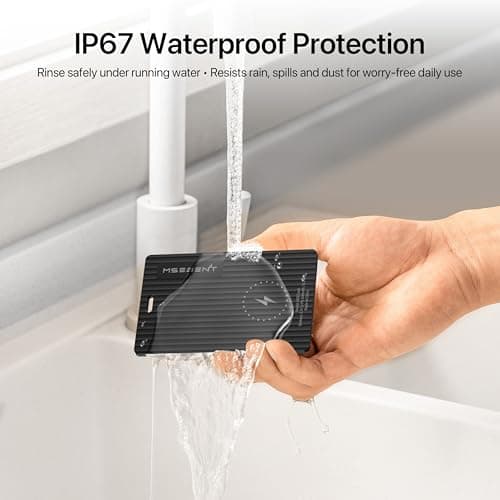 Slim Wallet Tracker Card 2 Pack, [Apple MFi Certified], Wireless Charging Bluetooth Finder, Credit Card Size Locator, IP67 Waterproof, Works with Apple Find My for Wallet, Keys, Bags, iOS Only - Thumbnail 5