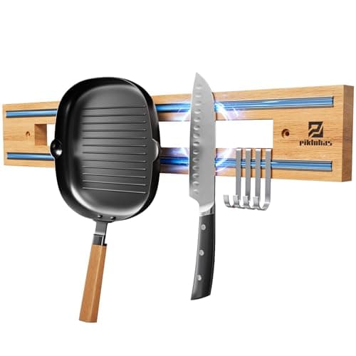 Magnetic Knife Holder for Wall, Magnet Knife Storage Strip Wooden 16.5 Inch, Use as Knife Bar, Knife Rack, Kitchen Utensil Organizers Tool, Wall Mount, Housewarming, Party, Gift - Image 1