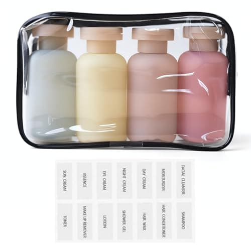 Travel Shampoo Bottles for Toiletries, Leak Proof Travel Size Toiletries Bottle Containers for Shampoo and Conditioner, Reusable Squeeze Bottles, Essentials Accessories (Garden Series, 3.4oz, 4Pcs) - Image 1