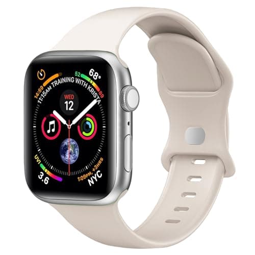 Sport Band Compatible with Apple Watch Bands 40mm 38mm 41mm 42mm 44mm 45mm 49mm for Women Men,Soft Silicone Waterproof Replacement Strap for Apple Watch Series 11 10 9 8 7 6 5 4 Ultra 3 2 1 SE - Image 1