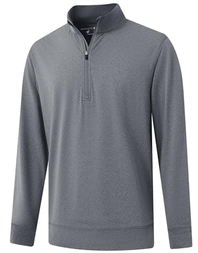 MICHEL ROUEN Golf Quarter Zip Pullover Men Moisture Wicking Casual Athletic Heather Performance 1/4 Zip Pullover
