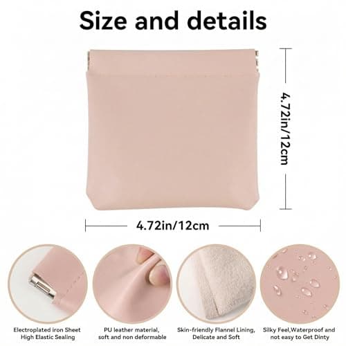AUCCNT 4 PCS Small Makeup Bag for Purse, Mini Portable Cosmetic Pouch for Women, Coin Purse Lipstick Cosmetic Accessories Organizer, Travel Storage Pouch, Pink - Thumbnail 2
