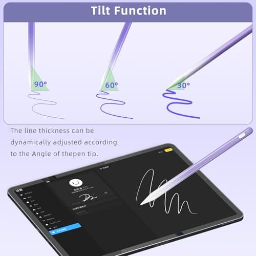 Stylus Pen for iPad 9th & 10th Generation, Battery Indicators Apple Pencil with Palm Rejection Tilt Sensitivity Pen for 2018-2025 Apple iPad 10/9/8/7/6th, Pro 12.9/11/13 M4, Mini 5/6, Air 3/4/5/M2 - Thumbnail 5