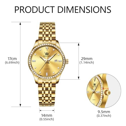 OLEVS Watch Women Small Dial Diamond Watches for Women Waterproof Stainless Steel Ladies Watches Analog Womens Watches Fashion Luxury Dress Reloj para Muje - Thumbnail 6