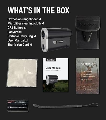 CoxiVision 2000 Yard HD Range Finder with Slope, 7X Magnification, Red OLED Display, BRD Mode, Angle Compensation, Scan - Thumbnail 4