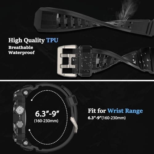 SUPLINK Rugged Case with Bands for Mens Apple Watch Band 44mm, Compatible with Apple Watch Series 6 5 4 SE 3/SE 2/SE, Protective Bumper Cover for iWatch Bands Men (Titanium Color) - Thumbnail 6
