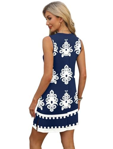 BKRIVE V-Neck Summer Casual Beach Dresses for Women 2026 Vacation Women's Sleeveless Sundress with Split - Thumbnail 5