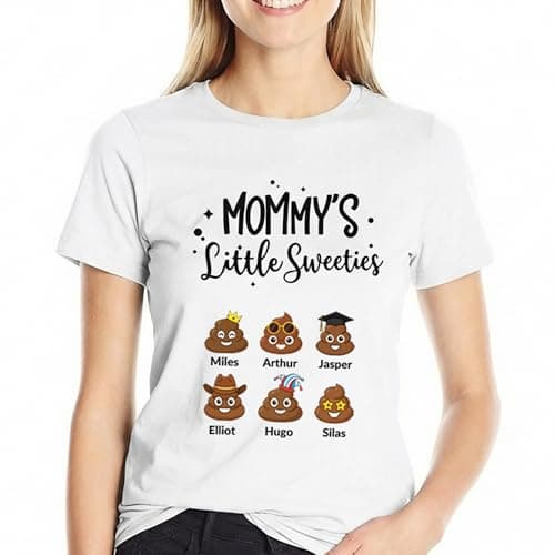 KyreDino Mothers Day Gifts, Customized Gifts for Mom from Daughter, Custom Mom Shirt with 1-6 Kids Names - Image 1