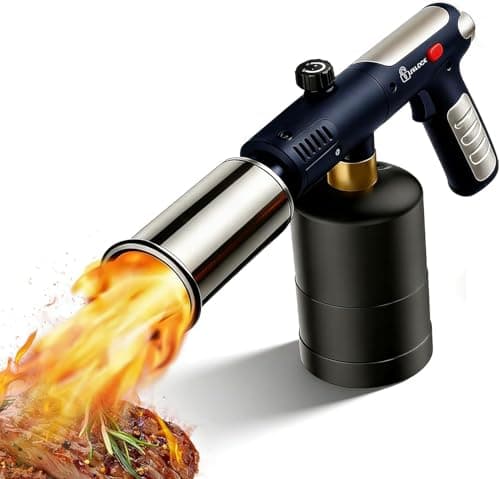 Powerful Propane Torch Gun, One-Touch Max Fire, Charcoal Torch Lighter with Adjustable Flame&Safety Lock, Kitchen Blow Torch for Cooking, BBQ, Searing Steak, Grill (Tank Not Included) - Image 1