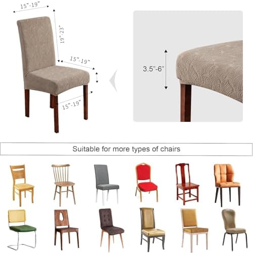 YUEANG Waterproof Dining Chair Covers, Chair Covers for Dining Room Stretch Parsons Chair Slipcover, for Dining Room Kitchen Chair Protector Cover, Removable, Washable - Thumbnail 6