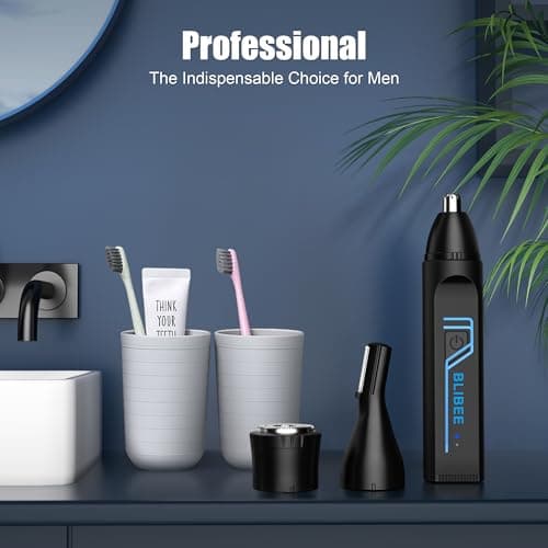 BLIBEE Nose Hair Trimmer for Men, 2025 Professional Painless USB Rechargeable Eyebrow Trimmer, Ear and Nose Hair Trimmer for Men Women, Facial Hair Remover with Powerful Motor, Black - Thumbnail 6